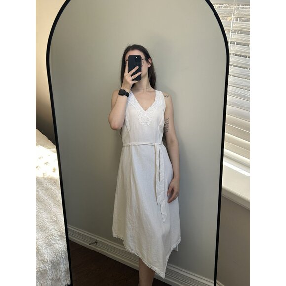 Cream Bandolino V Neck Dress Size 8 - Picture 4 of 9